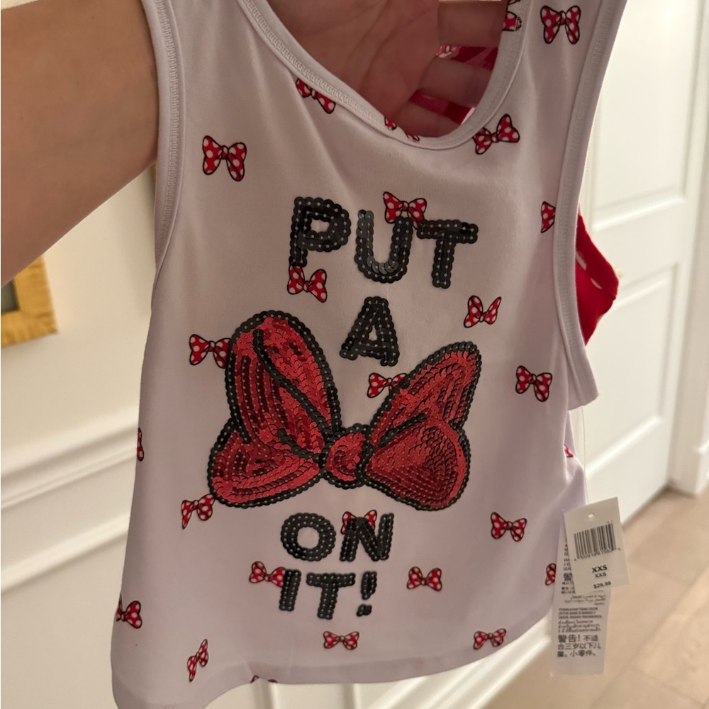 Disney White and Red Tank Top for Kids